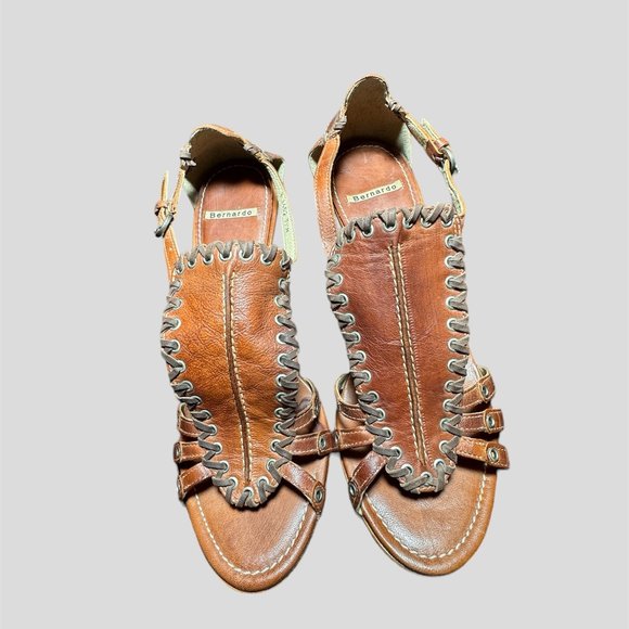 Bernardo Shoes - Bernardo size 7.5 leather braided strappy sandal